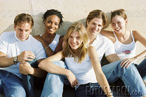 Group of friends smiling