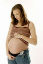 Woman with a pregnant belly