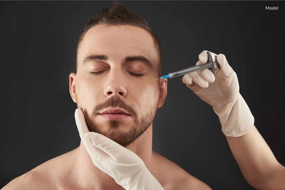 Man getting treated with injectables